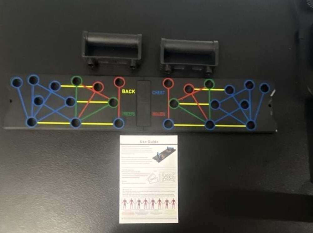 Foldable Multifunctional Push-Up Board with Handles and Exercise Guide